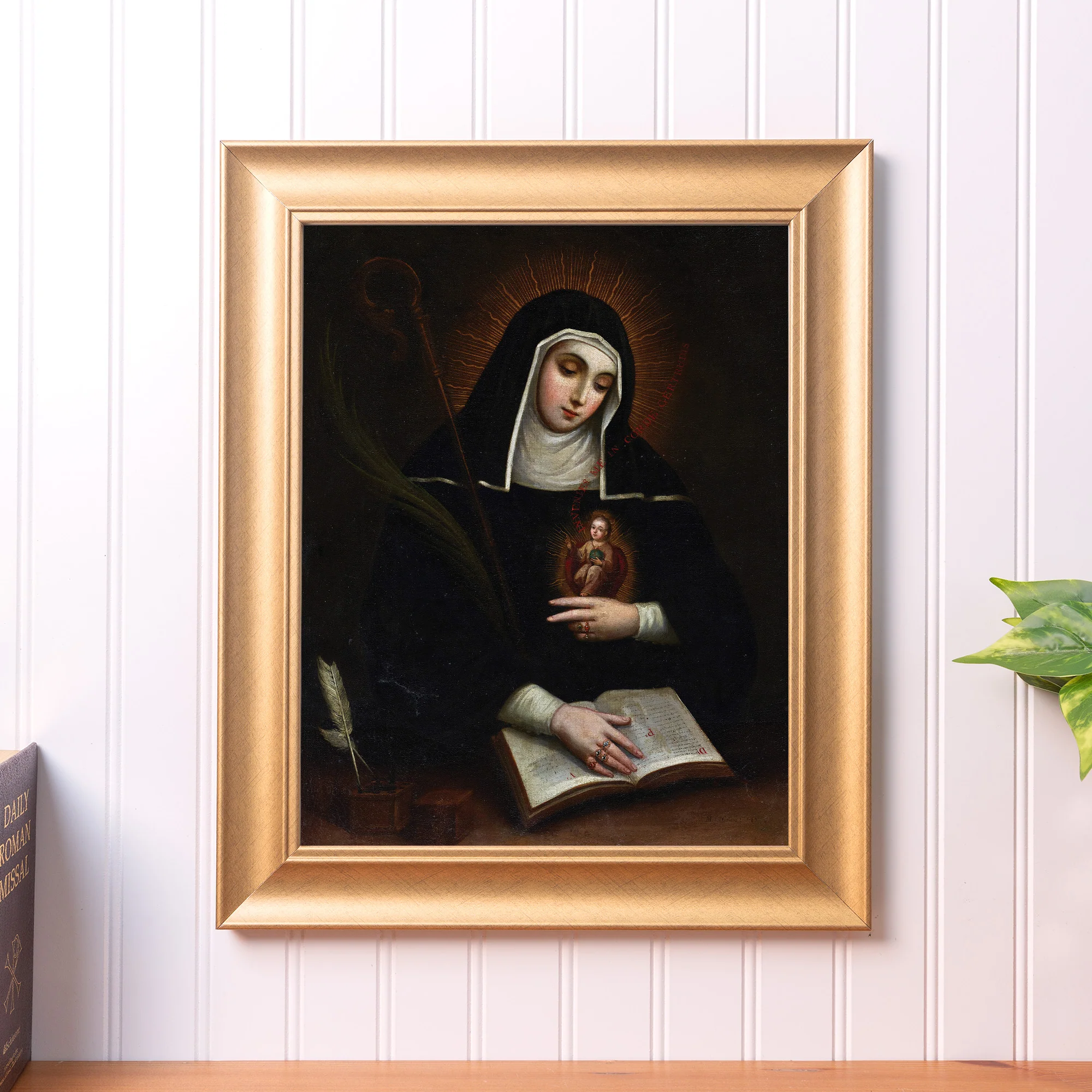St. Gertrude Gold Framed Art Print - Multiple Sizes - Image 2