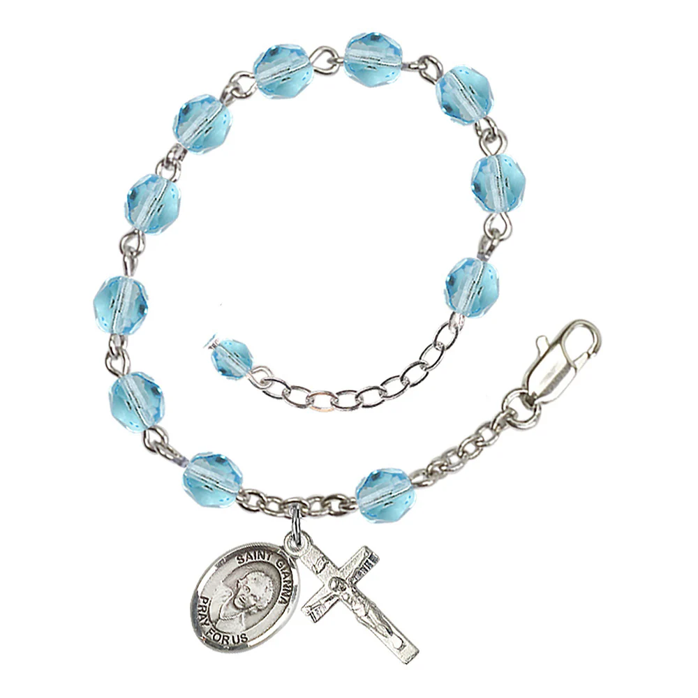 St. Gianna Beretta Molla Crystal Birthstone Rosary Bracelet - Multiple Birthstones - Image 3