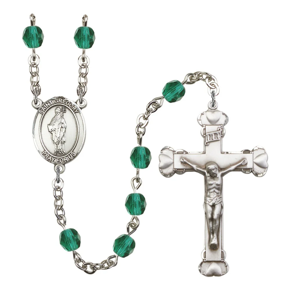 St. Gregory The Great Teal December Rosary 6mm