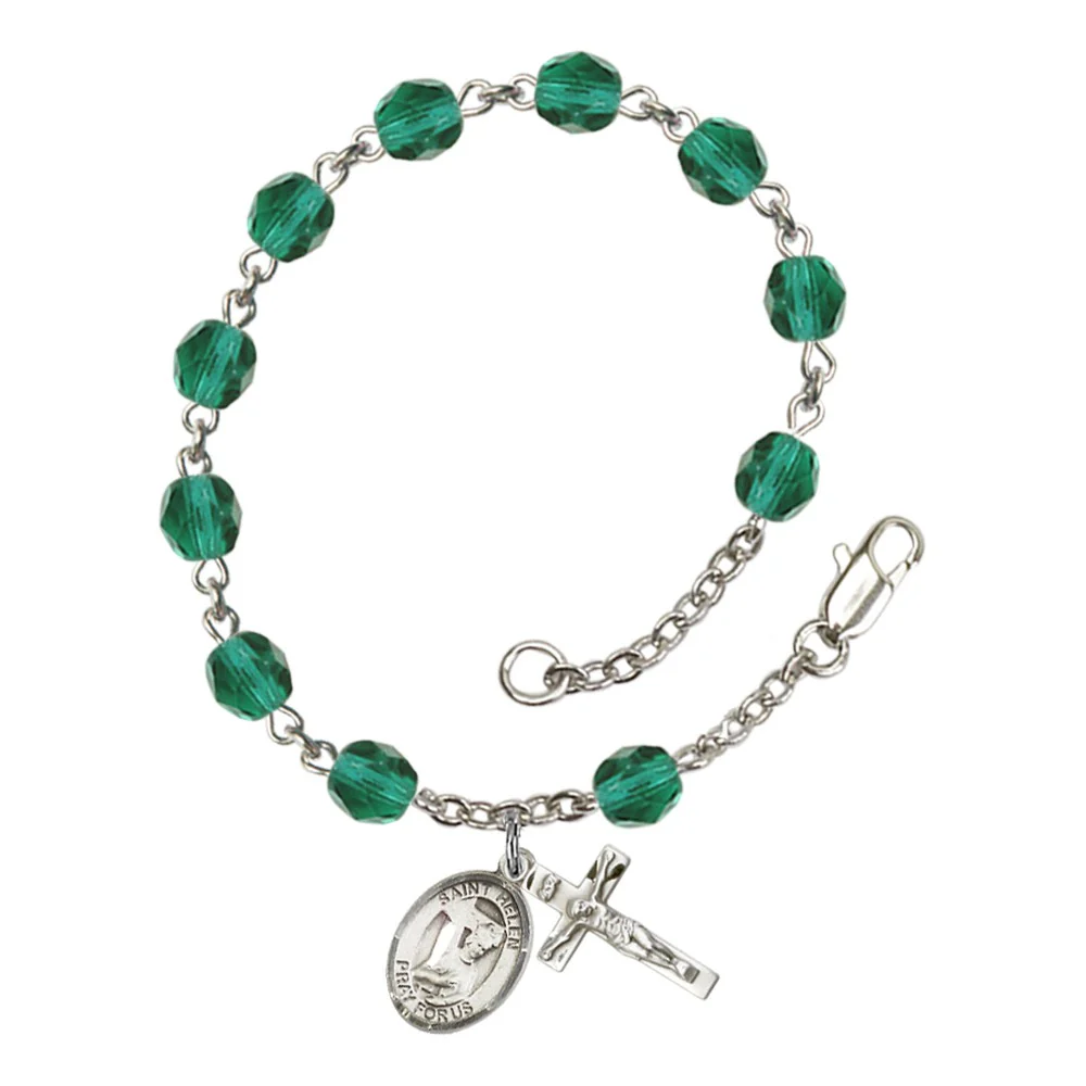 St. Helen Teal December Rosary Bracelet 6mm