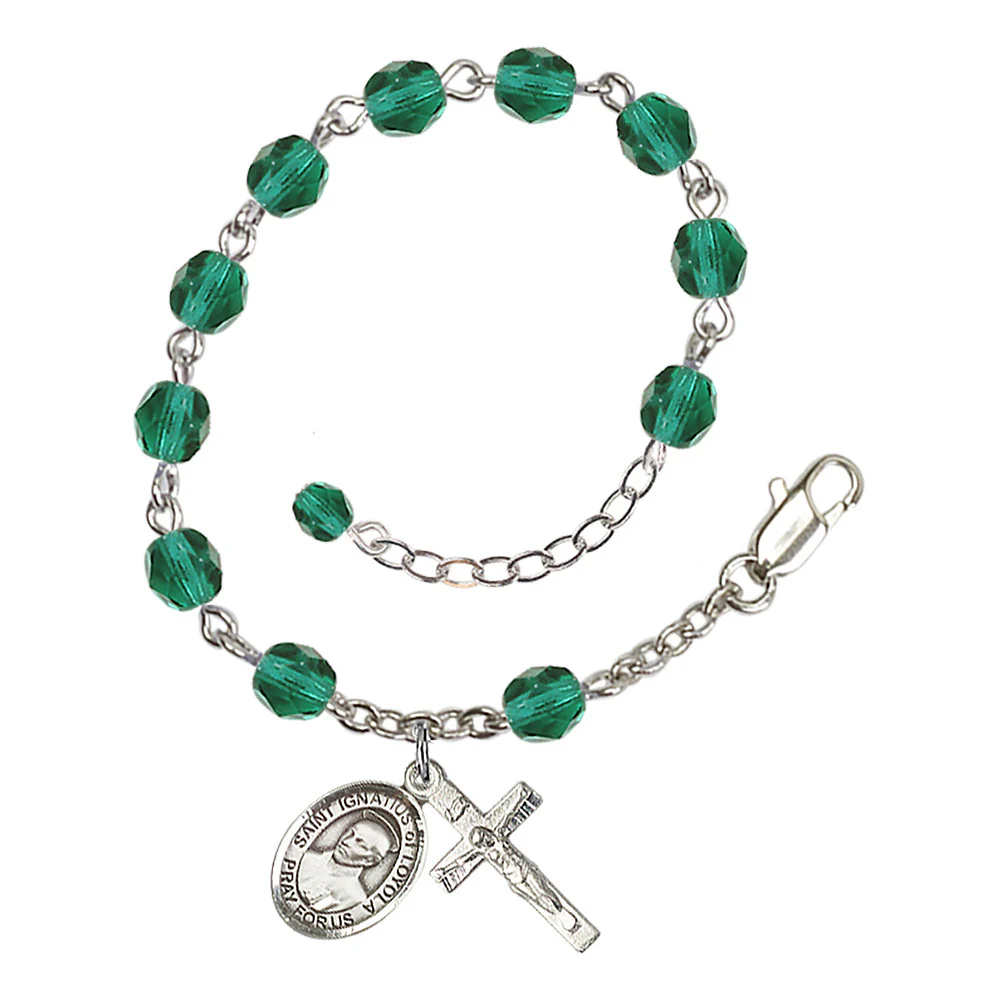 St. Ignatius of Loyola Crystal Birthstone Rosary Bracelet - Multiple Birthstones - Image 8