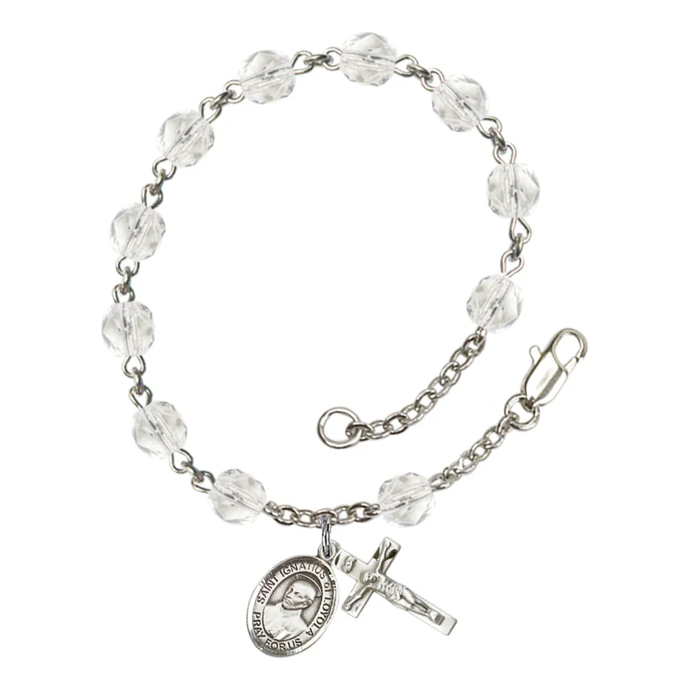 St. Ignatius of Loyola Crystal Birthstone Rosary Bracelet - Multiple Birthstones - Image 9
