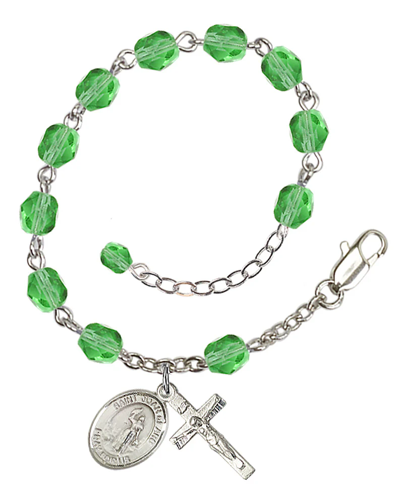 St. Joan of Arc Crystal Birthstone Rosary Bracelet - Multiple Birthstones - Image 8