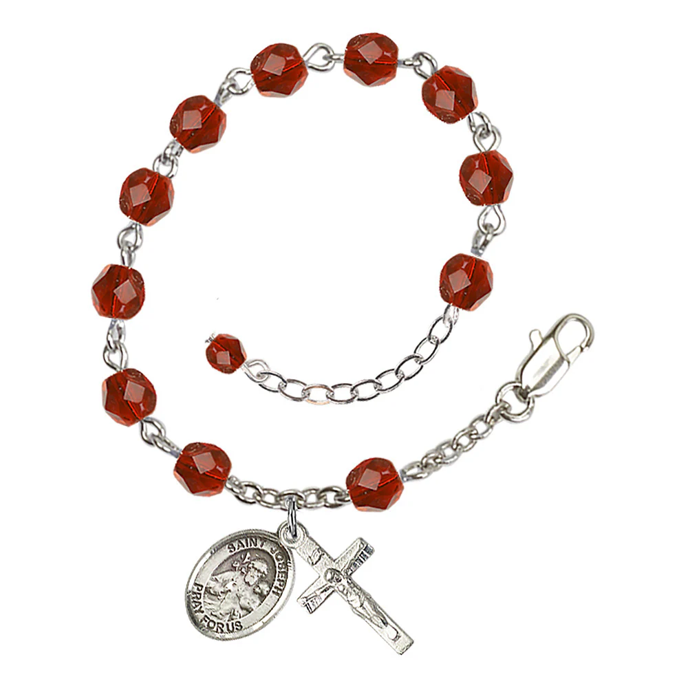 St. Joseph Birthstone Rosary Bracelet - Multiple Birthstones - Image 5