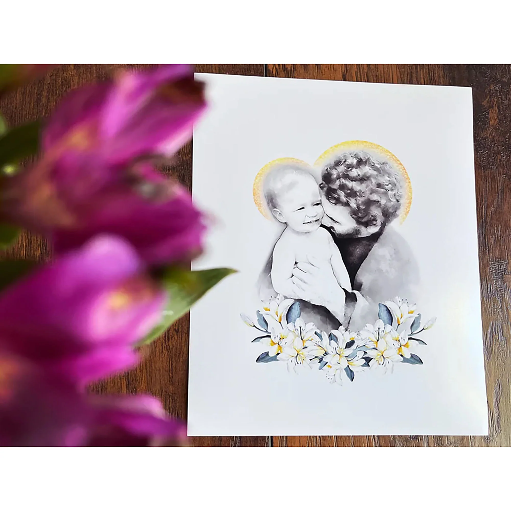 St. Joseph Holding the Christ Unframed Print - 8" x 10" - Image 2