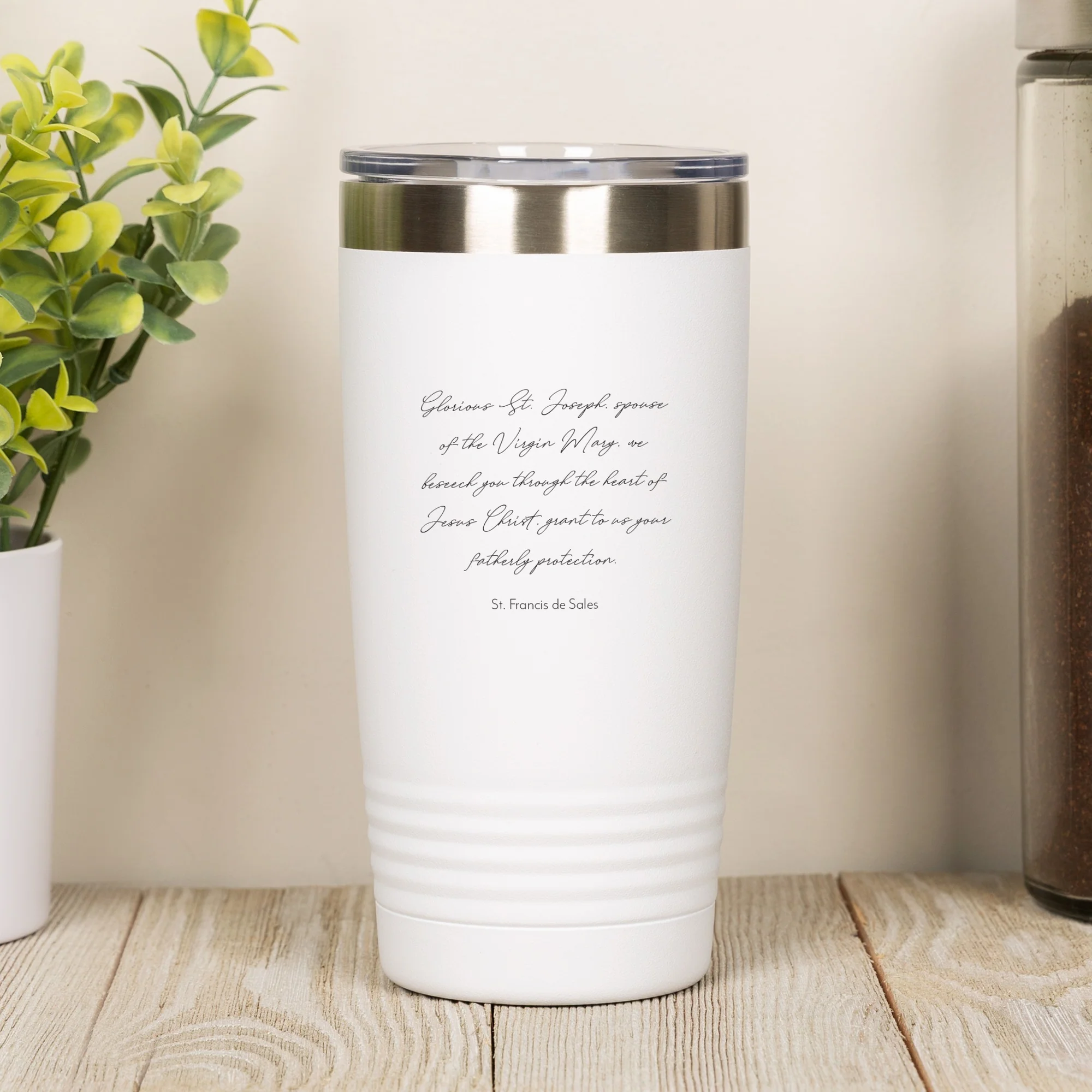 St. Joseph Lily White 20oz Tumbler - Image 2