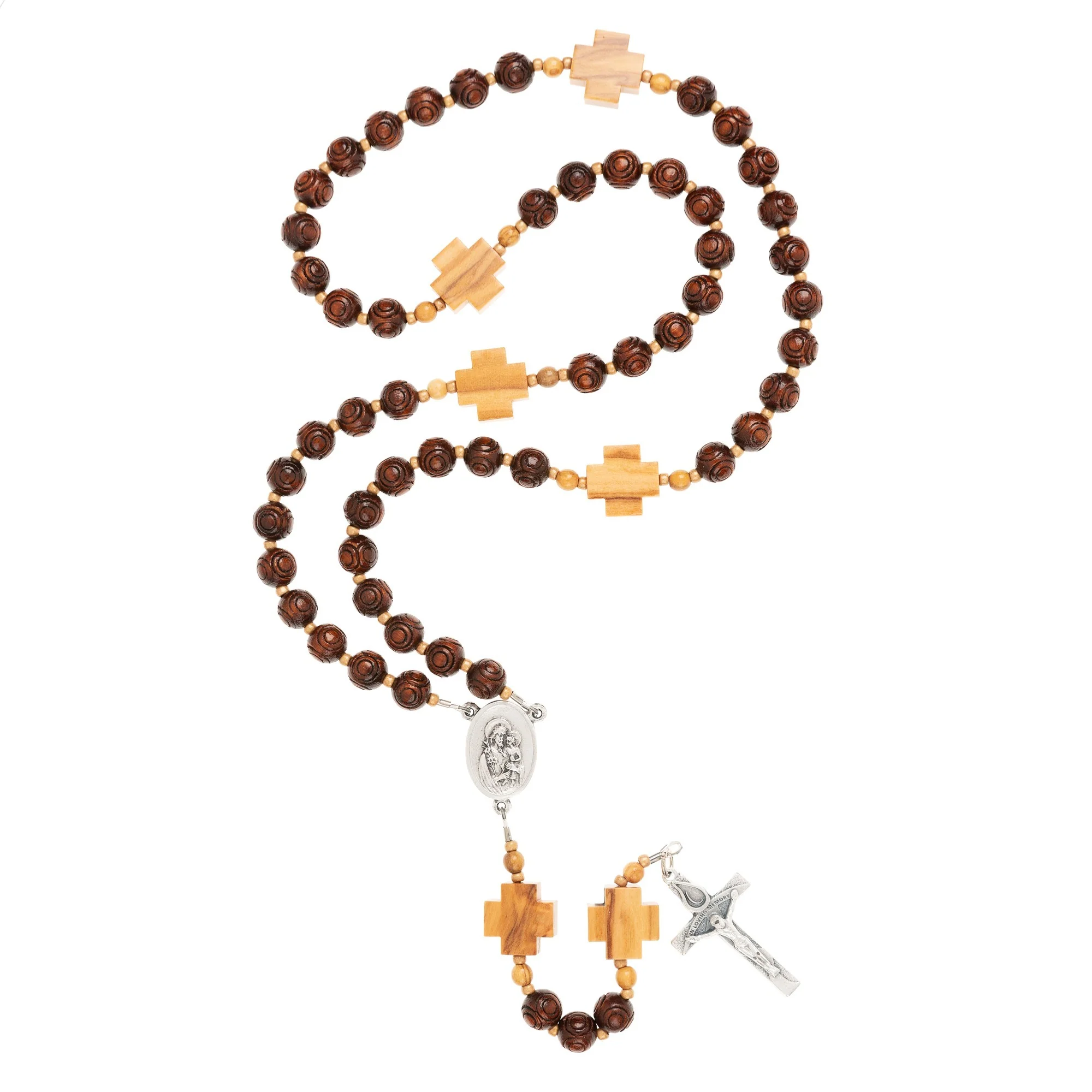 St. Joseph Wood Bead Memorial Rosary - Image 3