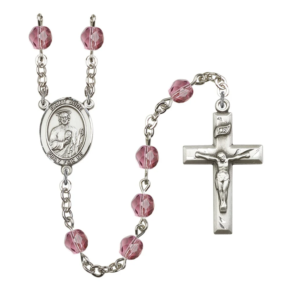 St. Jude Thaddeus Crystal Birthstone Rosary - Multiple Birthstones - Image 7