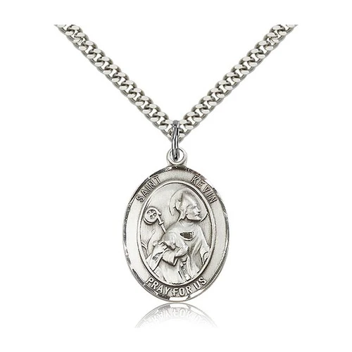 St. Kevin Pendant with Chain, Bliss, Sterling Silver