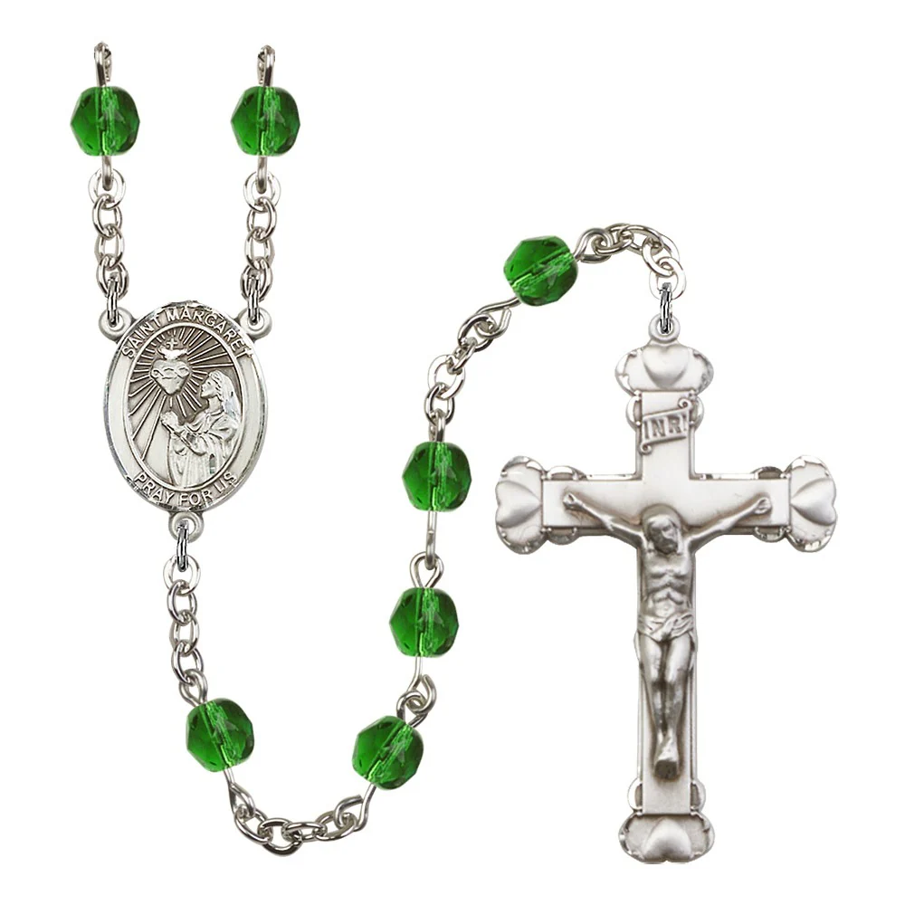 St. Margaret Mary Alacoque Green May Rosary 6mm