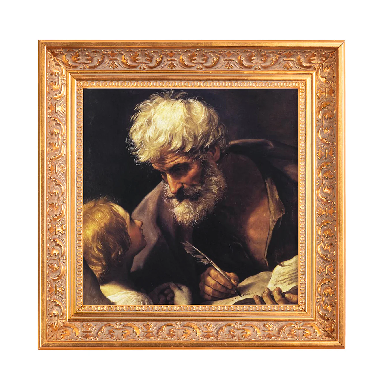 St. Matthew & the Angel Framed Canvas - Sacred Mini Collection - Image 3