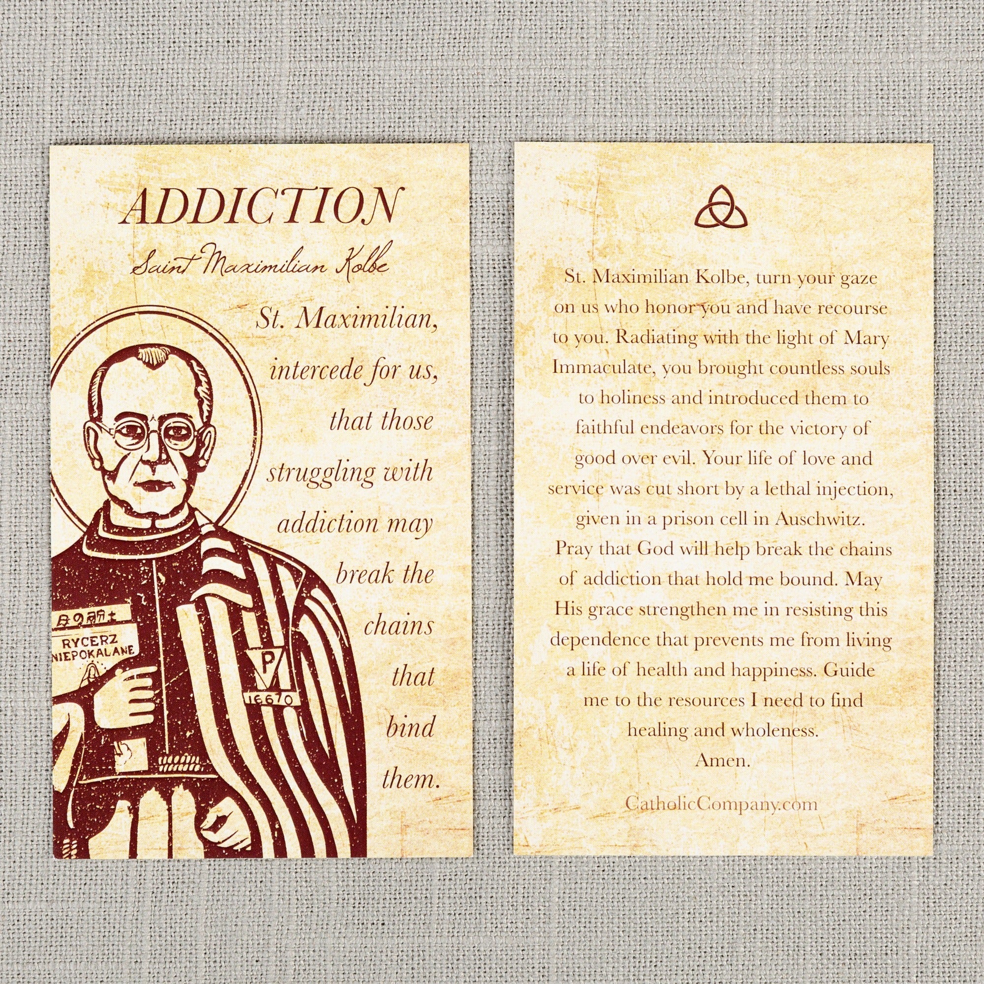 St. Maximilian Kolbe - Addiction Prayer Card