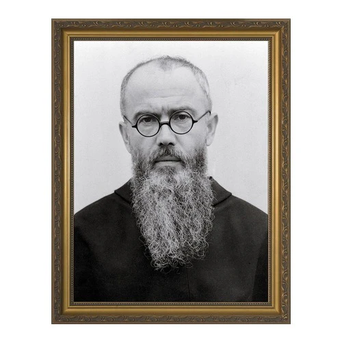 St. Maximillian Kolbe in Ornate Gold Frame - 12" x 16"
