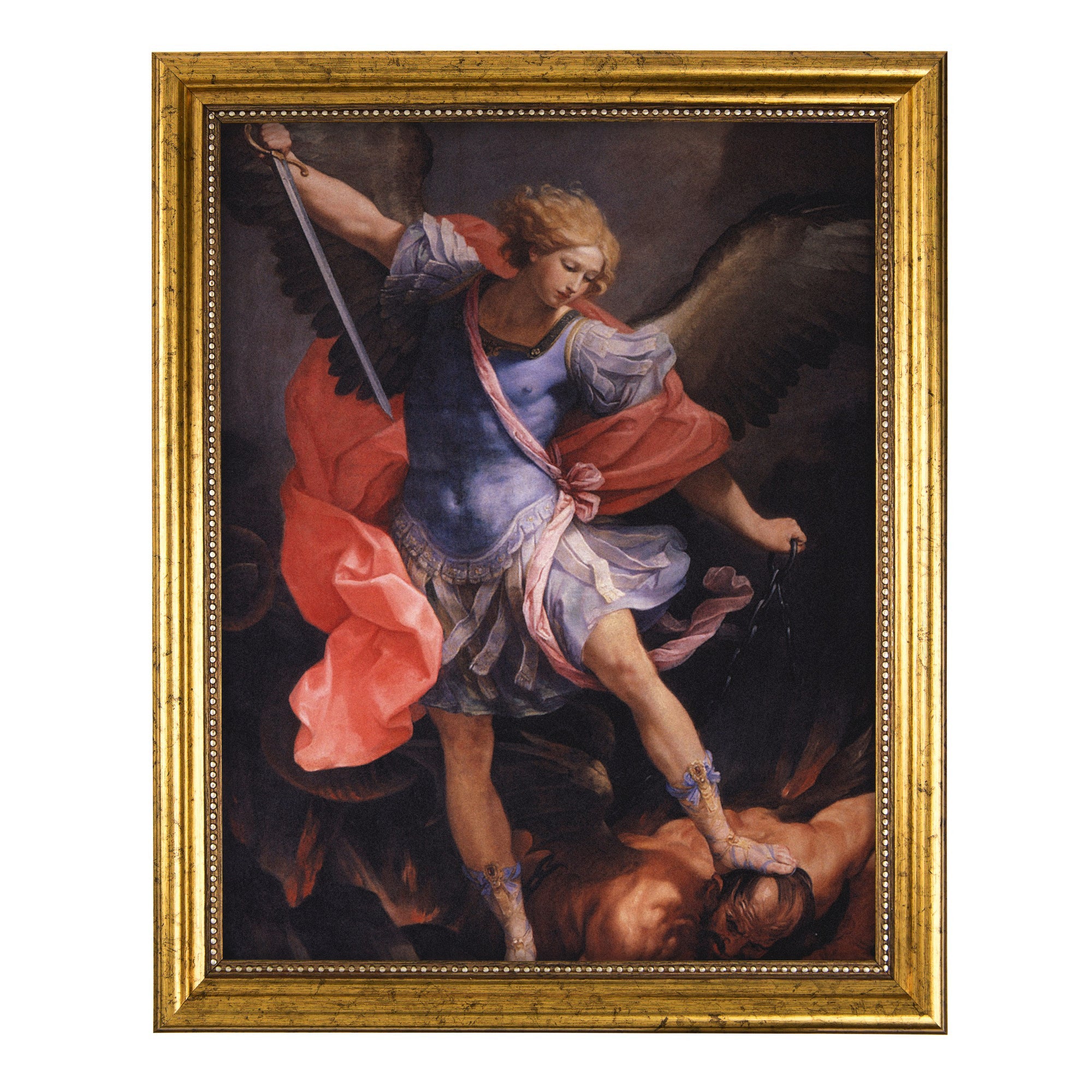 St. Michael Antique Gold Framed Print - Multiple Sizes - Image 2