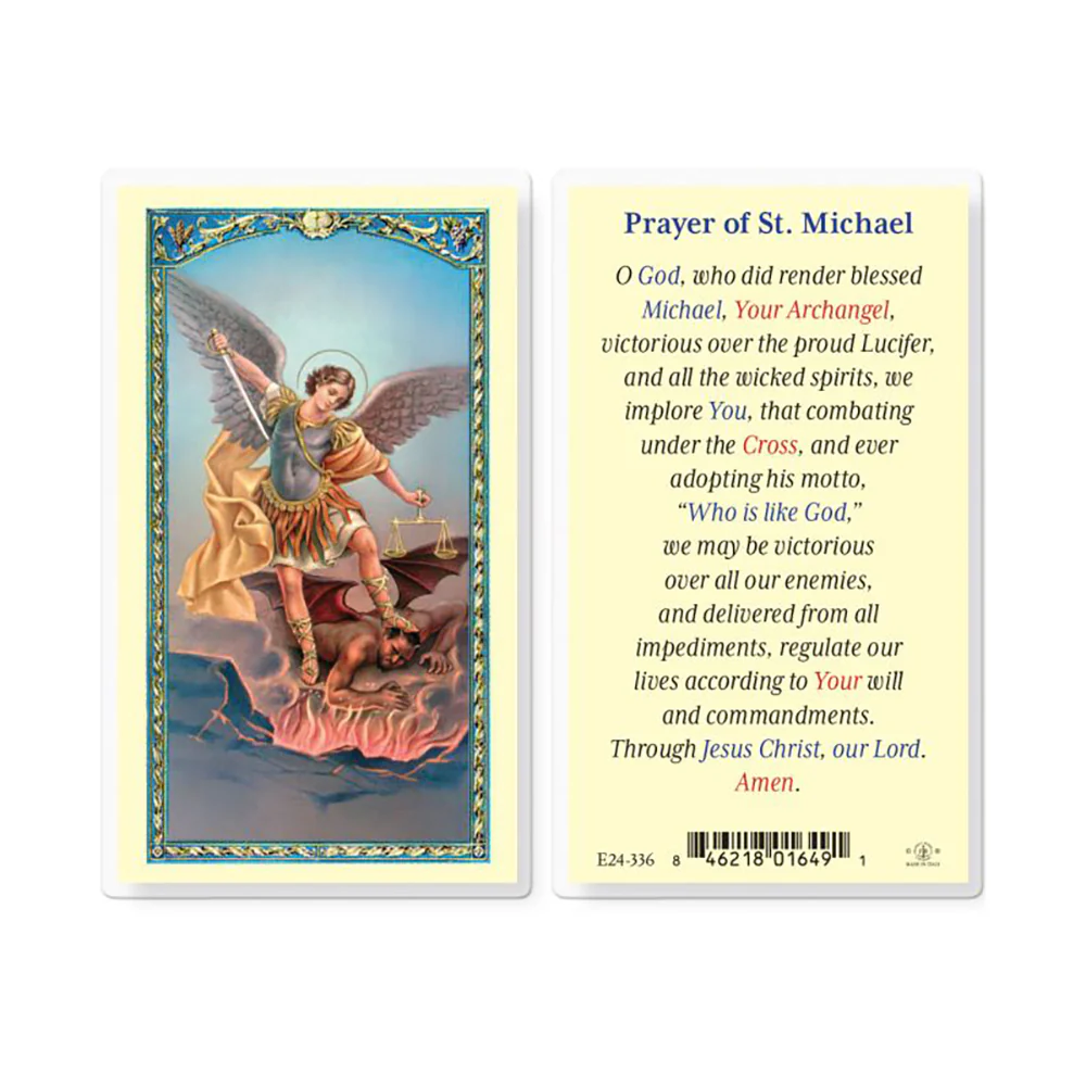 St. Michael Archangel Holy Prayer Card