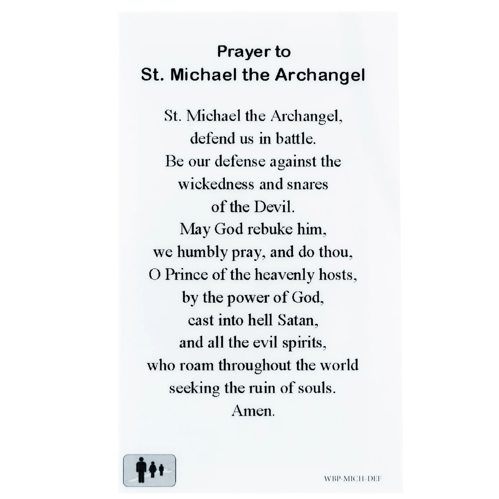St. Michael Patron Saint Prayer Card w/ Medal - Image 3