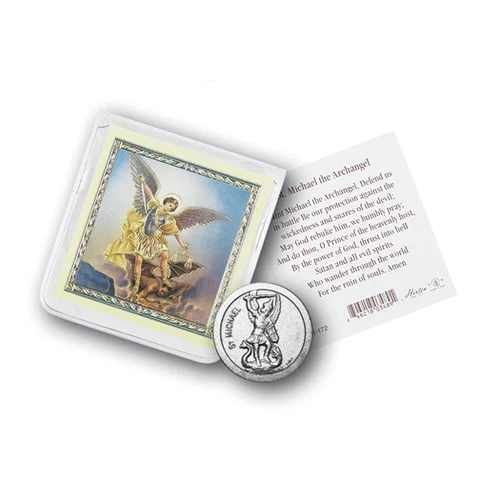 St. Michael Pocket Coin & Prayer Card Set