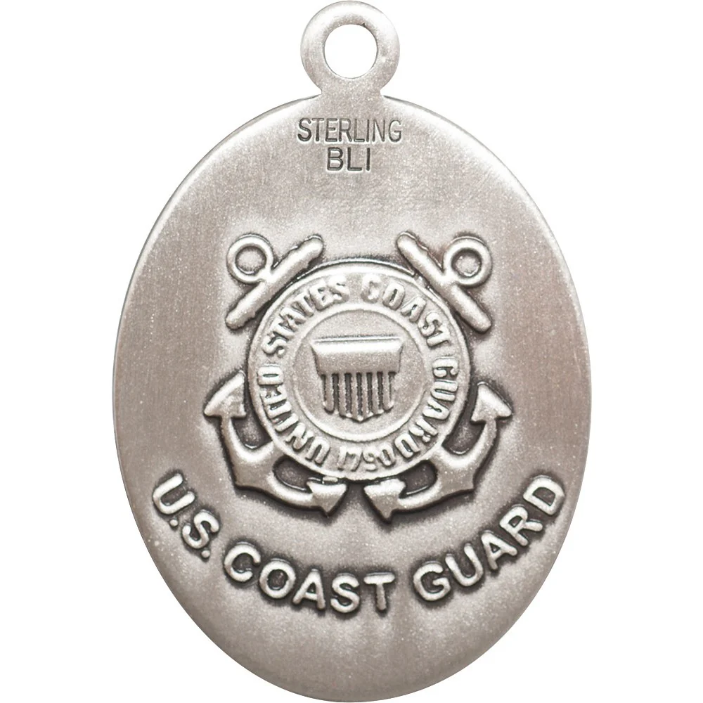 St. Michael Sterling Silver Oval Military Necklaces - 24" - Image 5
