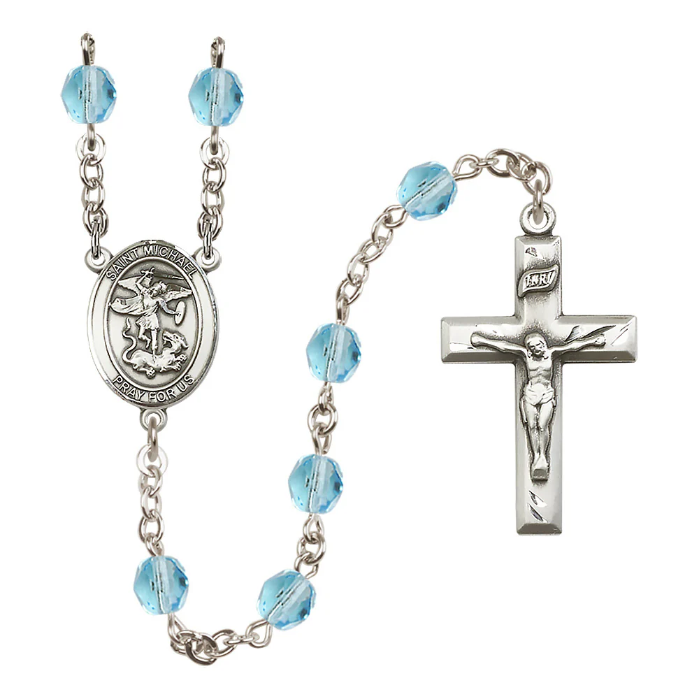 St. Michael the Archangel Crystal Birthstone Rosary - Multiple Birthstones - Image 2