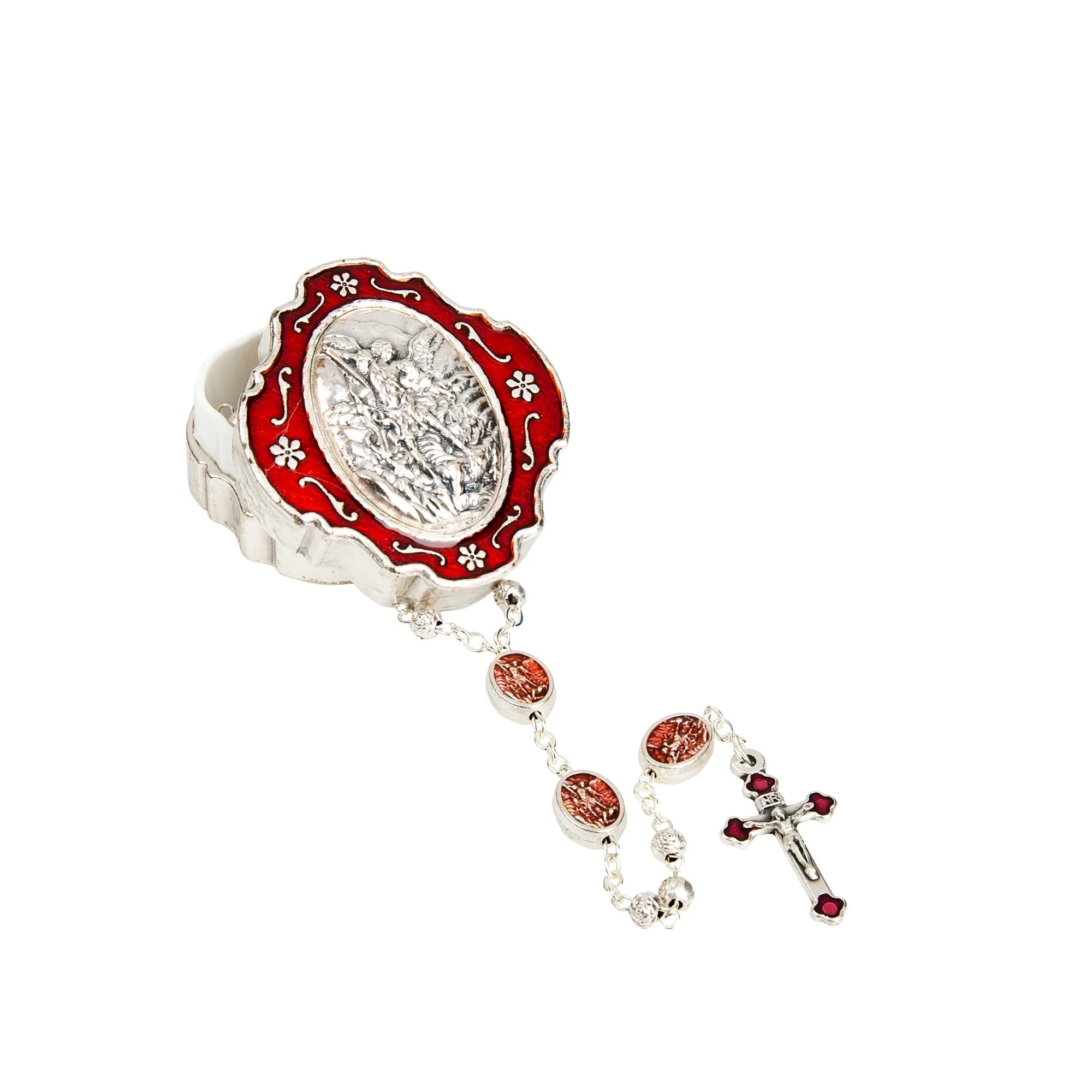 St. Michael the Archangel Rosary with Holder