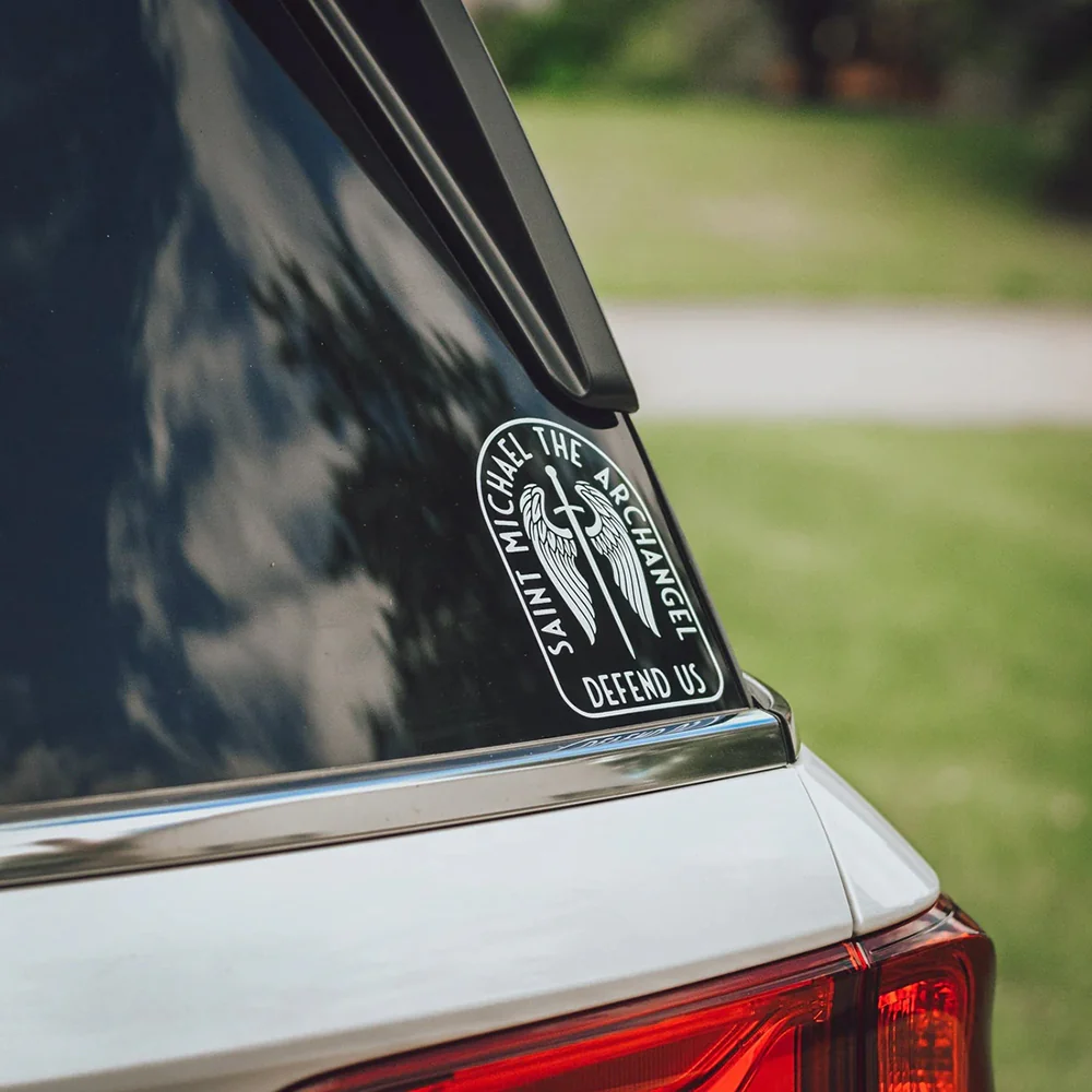 St. Michael Vinyl Car Decal Sticker - White or Colored
