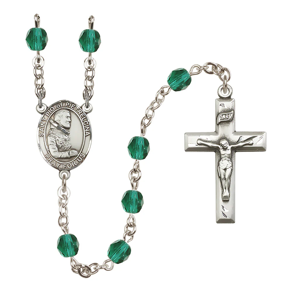 St. Padre Pio of Pietrelcina Crystal Birthstone Rosary - Multiple Birthstones - Image 10