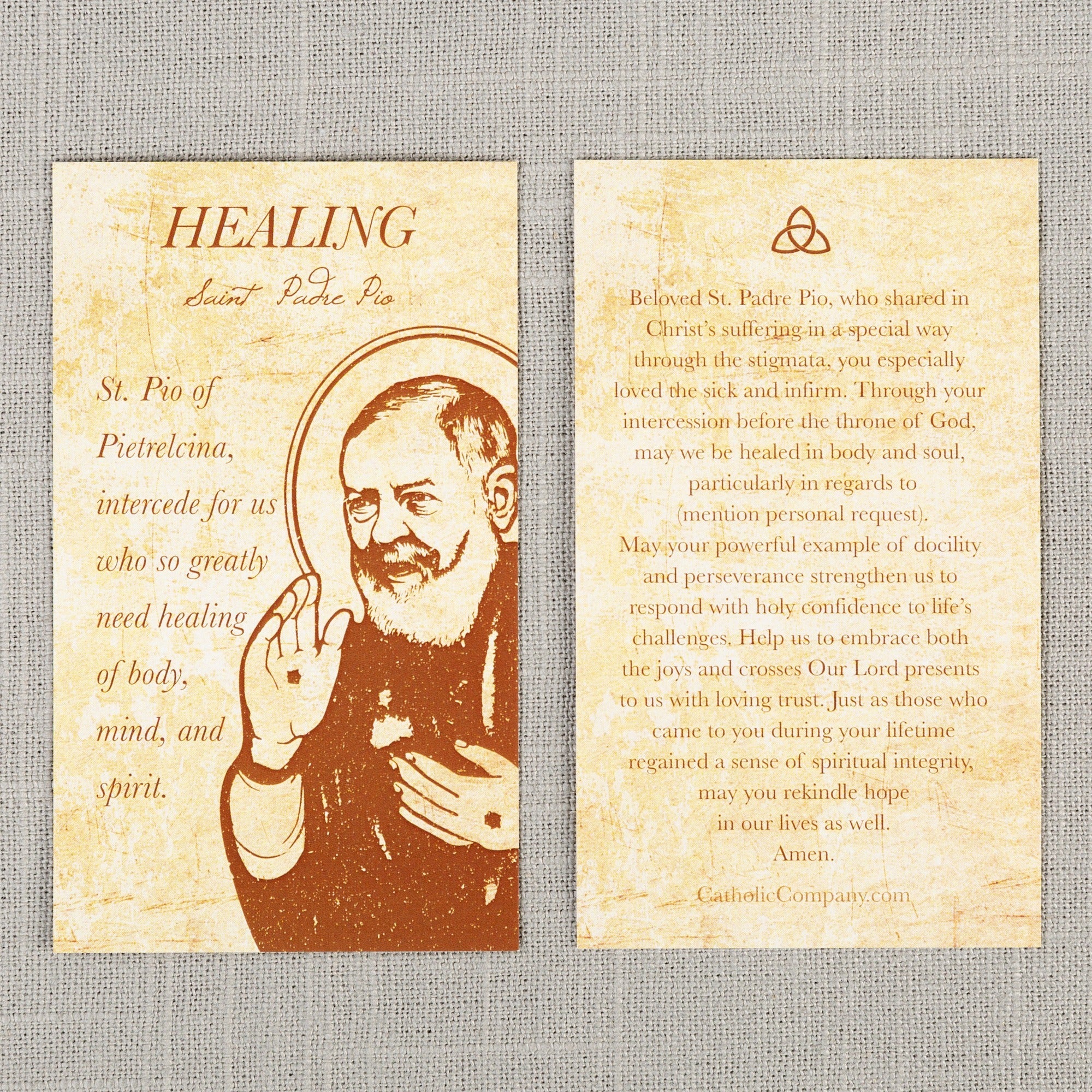 St. Padre Pio of Pietrelcina - Healing Prayer Card