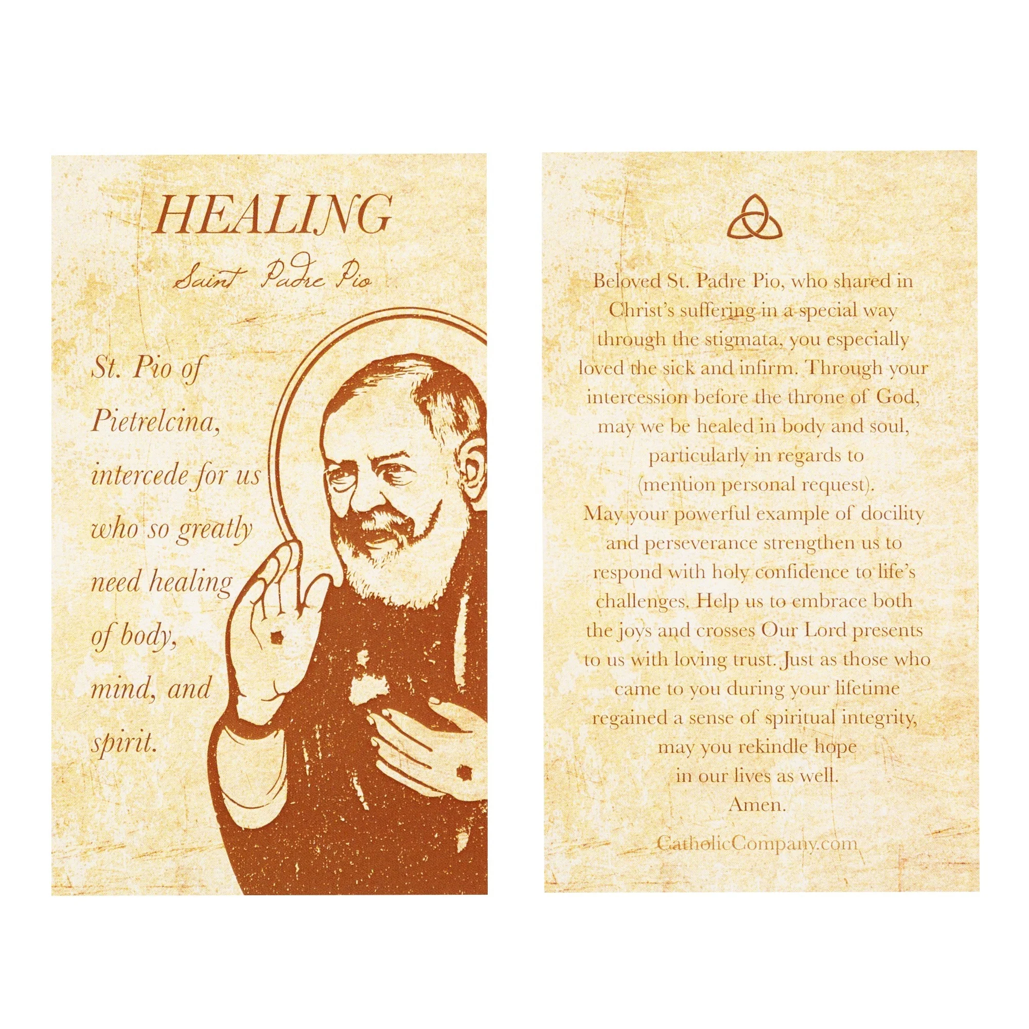 St. Padre Pio of Pietrelcina - Healing Prayer Card - Image 2