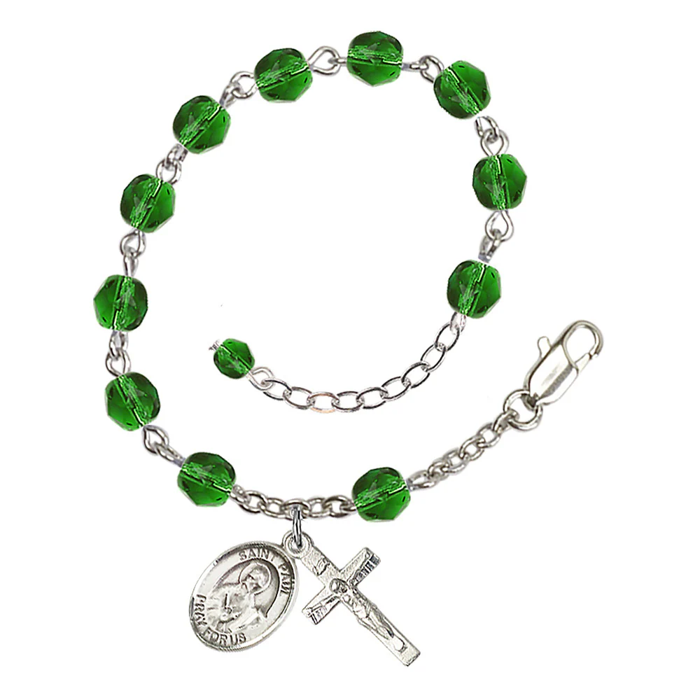 St. Paul The Apostle Crystal Birthstone Rosary Bracelet - Multiple Birthstones - Image 4