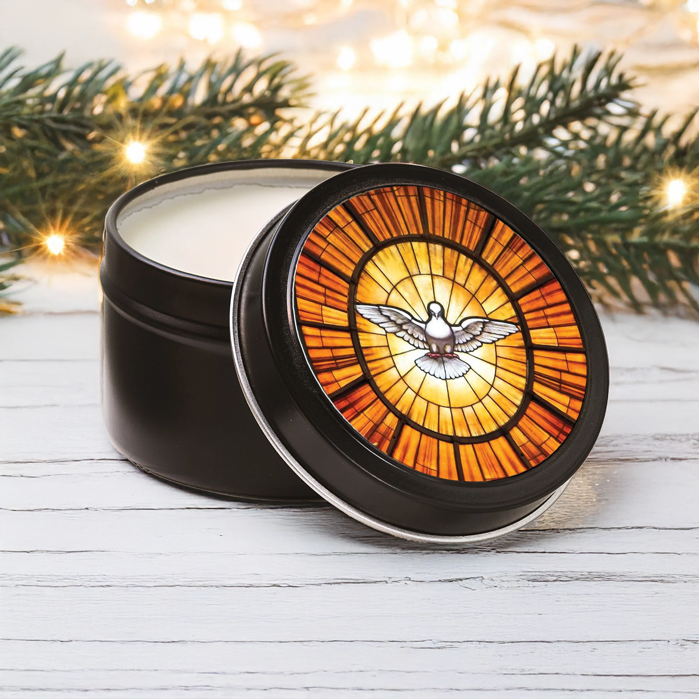 St Peter's Basilica Dove Candle Tin