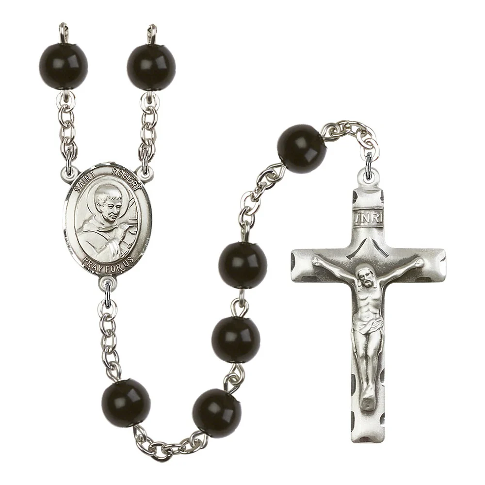 St. Robert Bellarmine 7mm Black Onyx Rosary