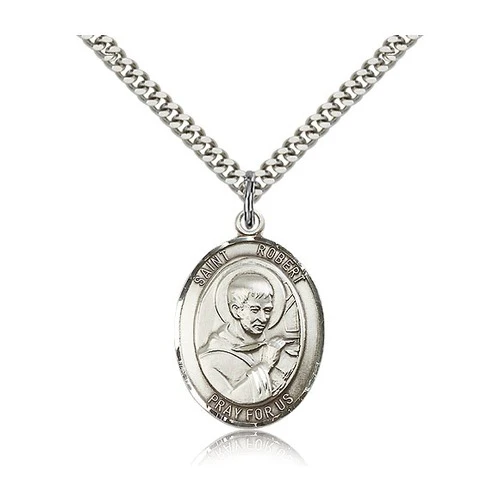 St. Robert Bellarmine Pendant with Chain, Bliss, Sterling Silver