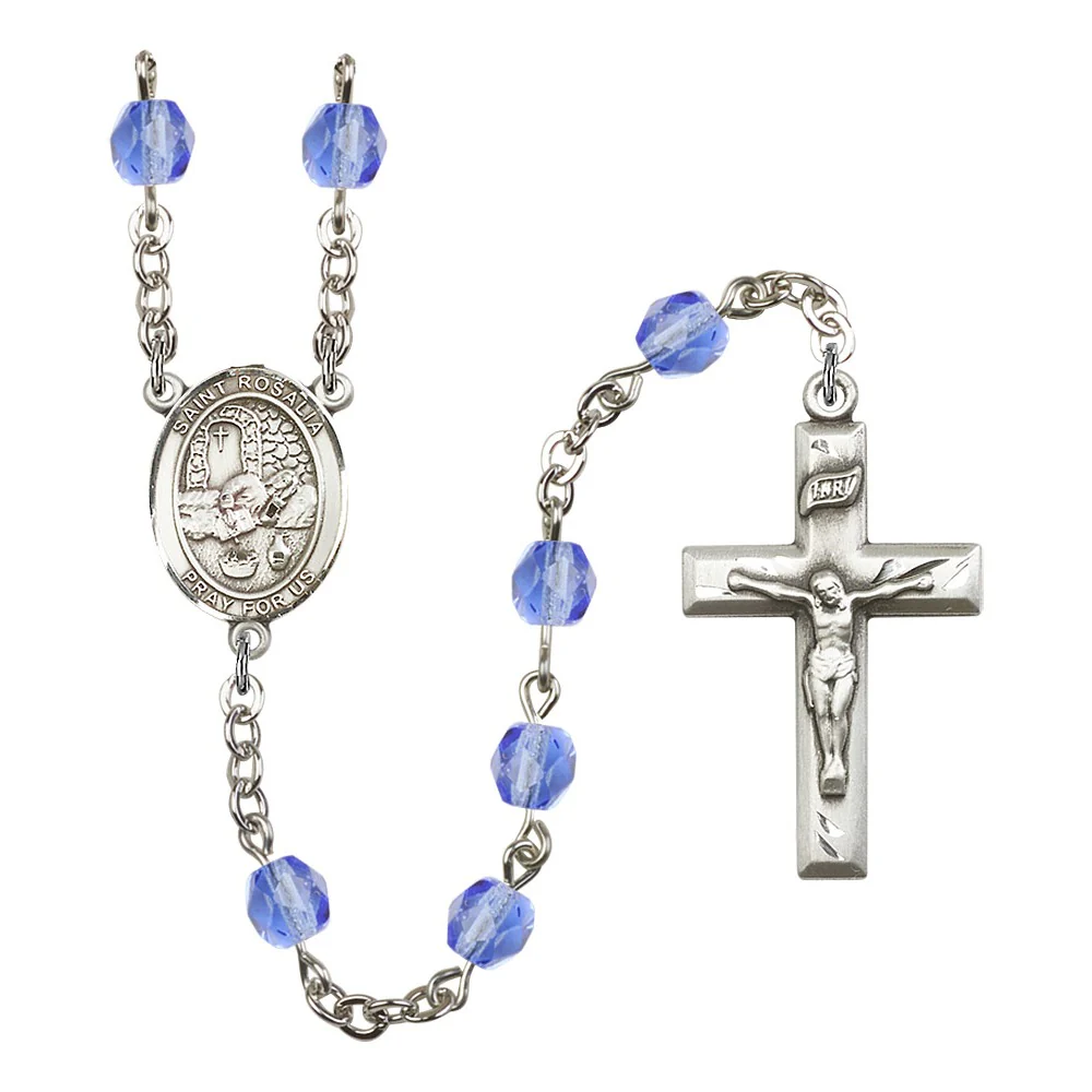 St. Rosalia Blue September Rosary 6mm