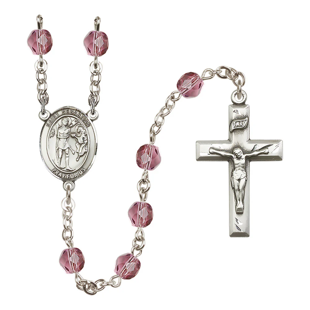 St. Sebastian Crystal Birthstone Rosary - Multiple Birthstones