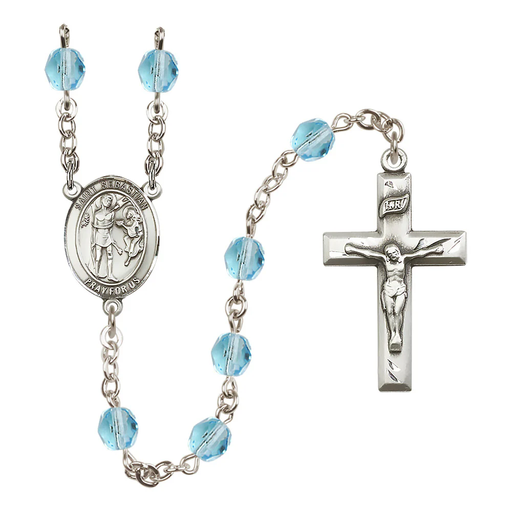 St. Sebastian Crystal Birthstone Rosary - Multiple Birthstones - Image 2