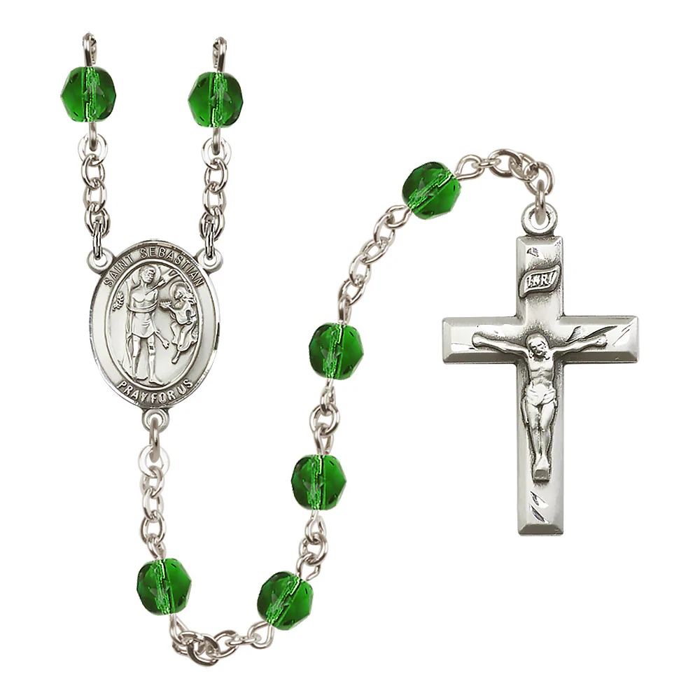 St. Sebastian Crystal Birthstone Rosary - Multiple Birthstones - Image 4