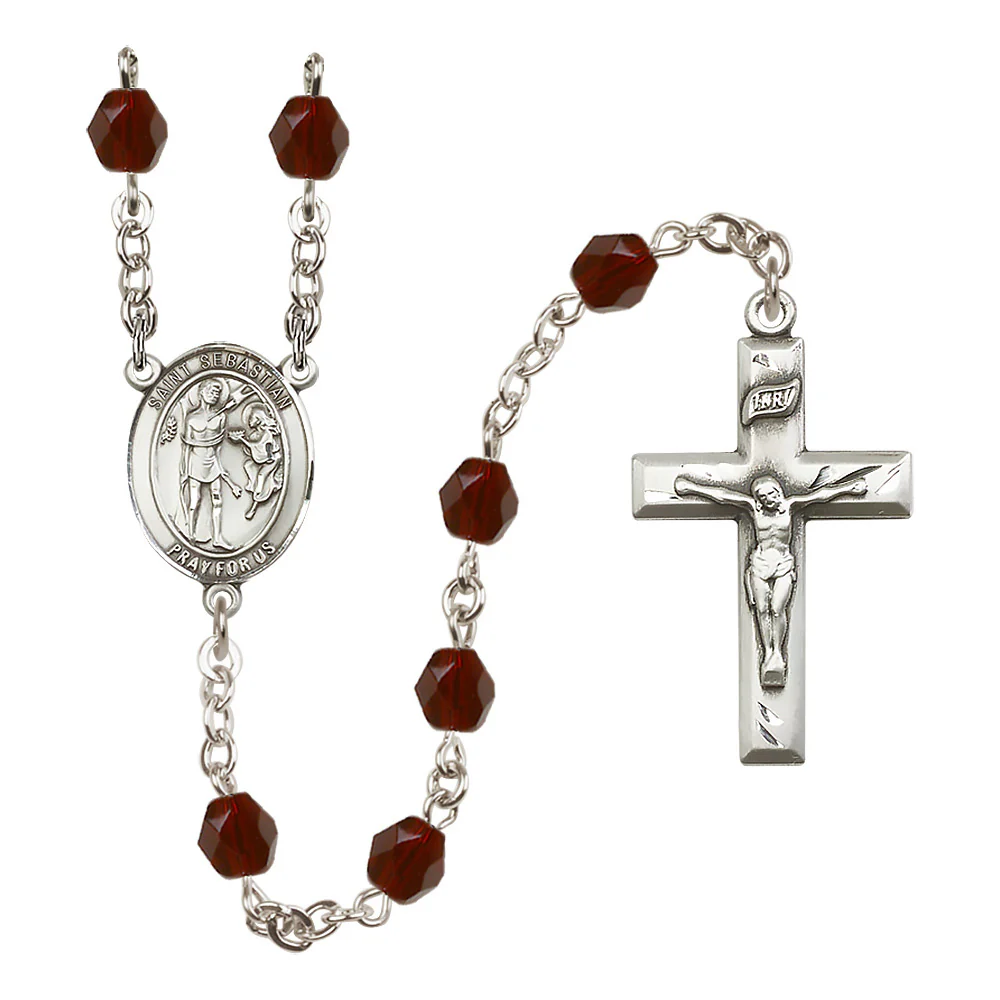 St. Sebastian Crystal Birthstone Rosary - Multiple Birthstones - Image 5