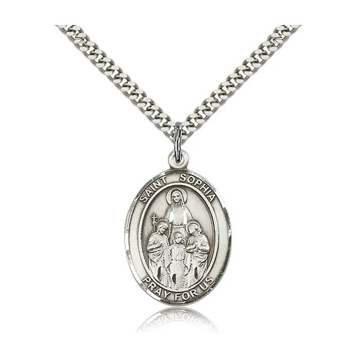 St. Sophia Pendant with Chain, Bliss, Sterling Silver