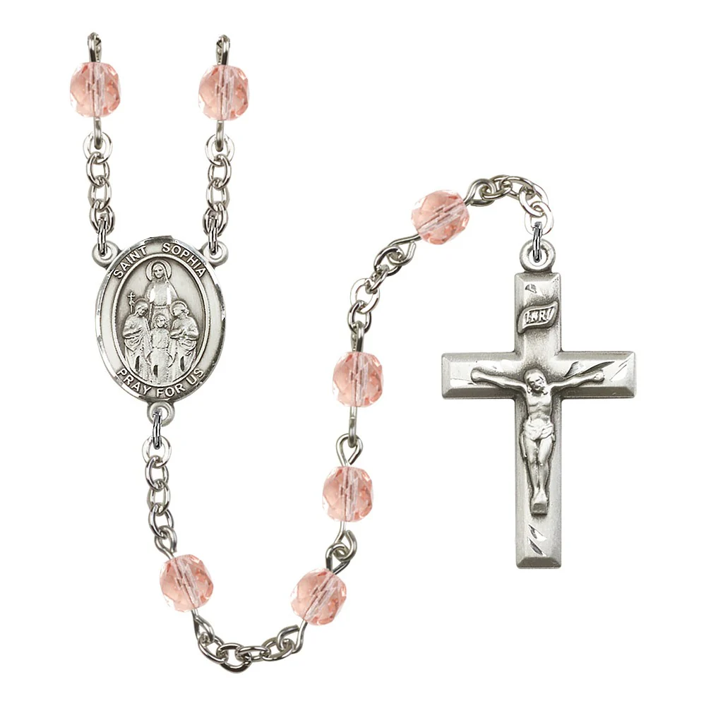 St. Sophia Pink October Rosary 6mm