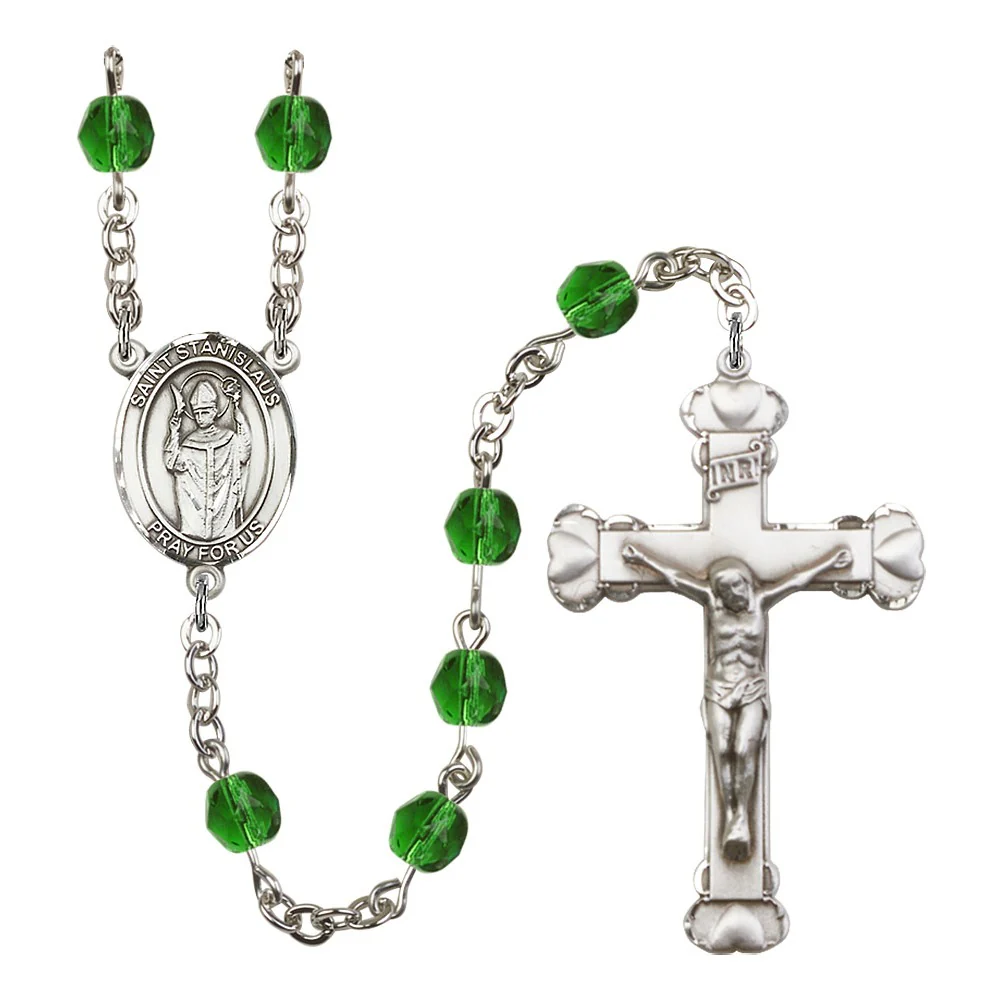 St. Stanislaus Green May Rosary 6mm