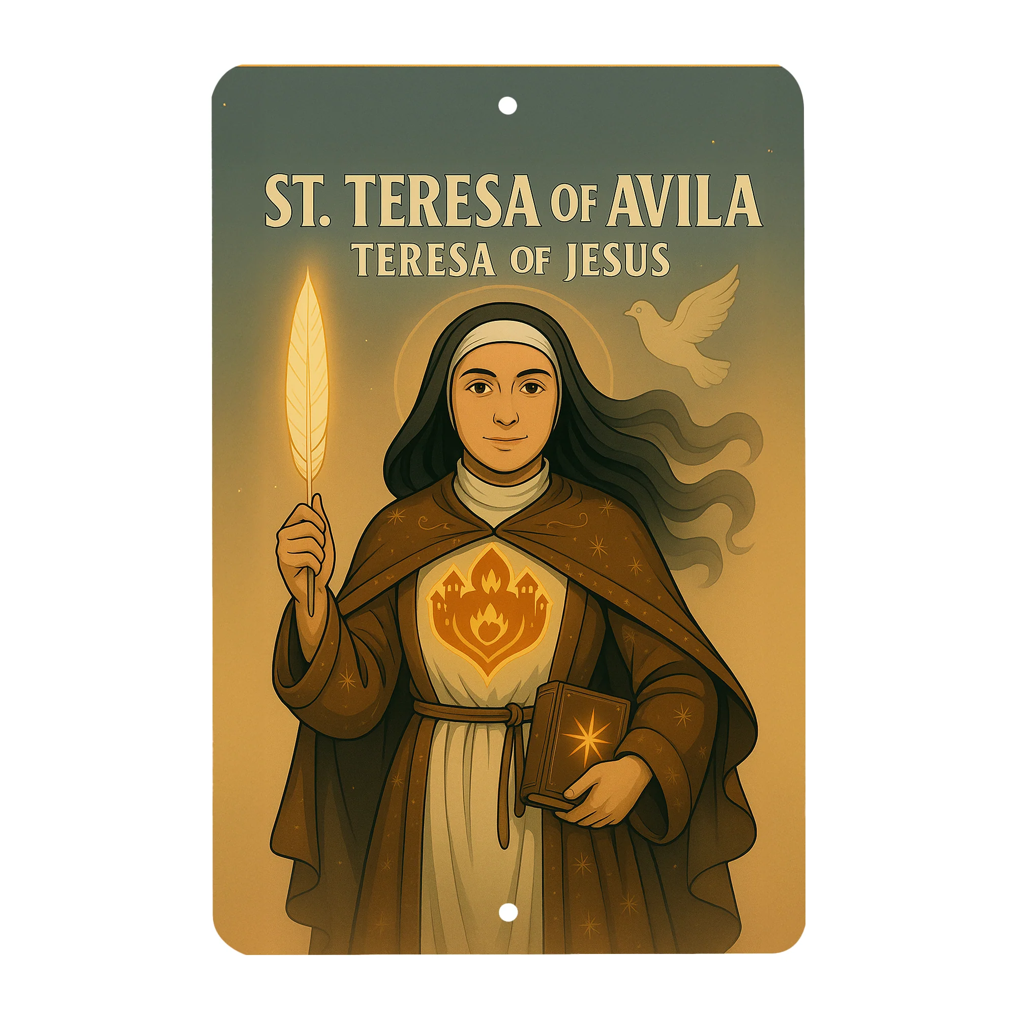 St. Teresa Avila Superhero Tin Sign - Image 4