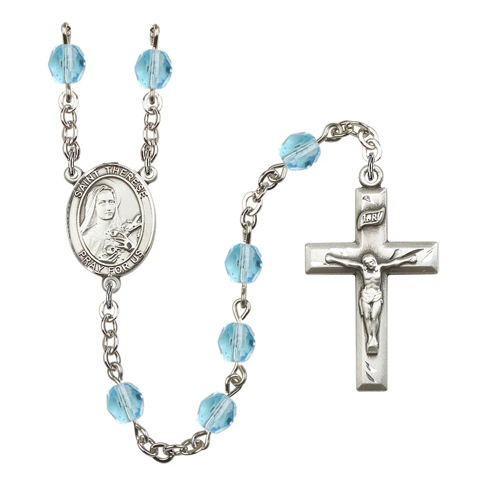 St. Therese of Lisieux Crystal Birthstone Rosary - Multiple Birthstones - Image 11