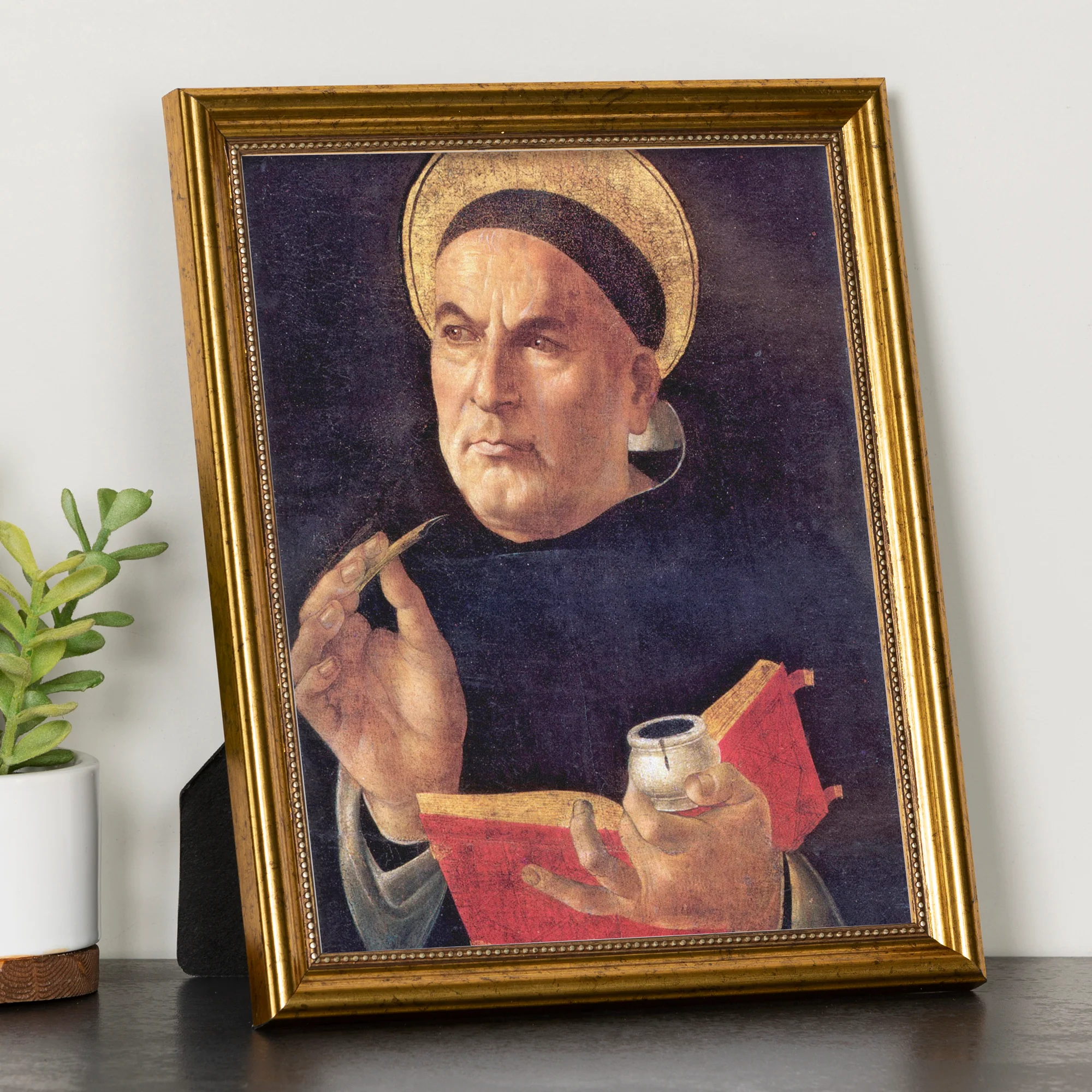 St. Thomas Aquinas Antique Gold Framed Print - Multiple Sizes