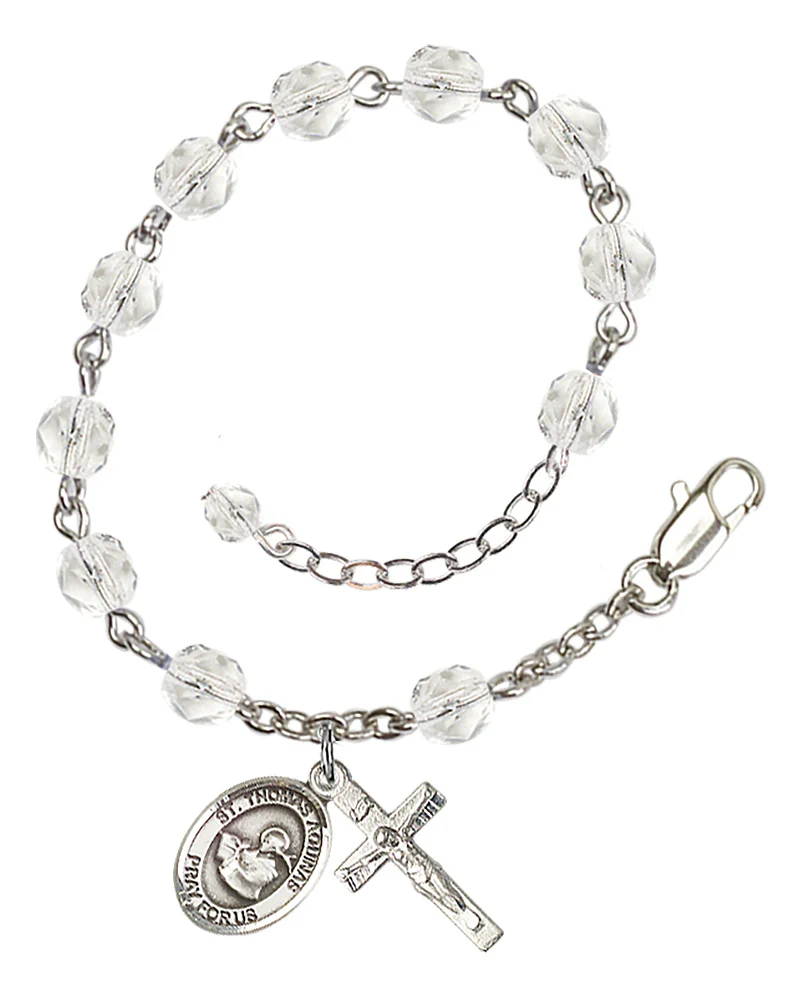 St. Thomas Aquinas Crystal Birthstone Rosary Bracelet - Multiple Birthstones - Image 11
