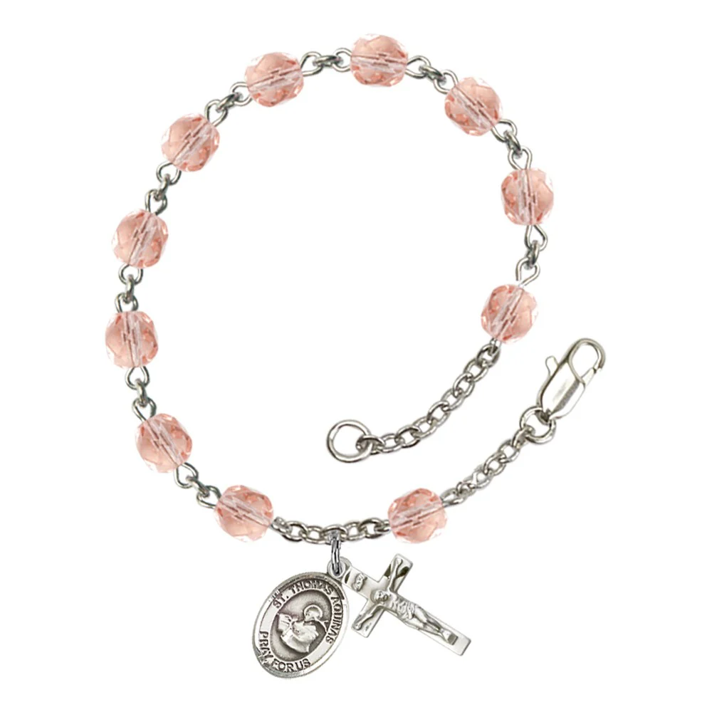 St. Thomas Aquinas Crystal Birthstone Rosary Bracelet - Multiple Birthstones - Image 12