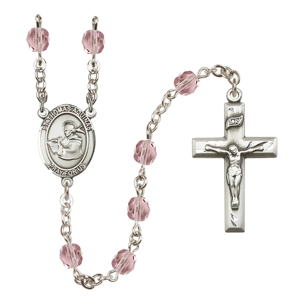 St. Thomas Aquinas Crystal Birthstone Rosary - Multiple Birthstones - Image 5
