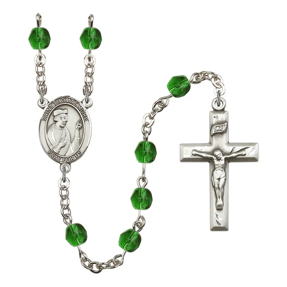 St. Thomas More Crystal Birthstone Rosary - Multiple Birthstones - Image 12