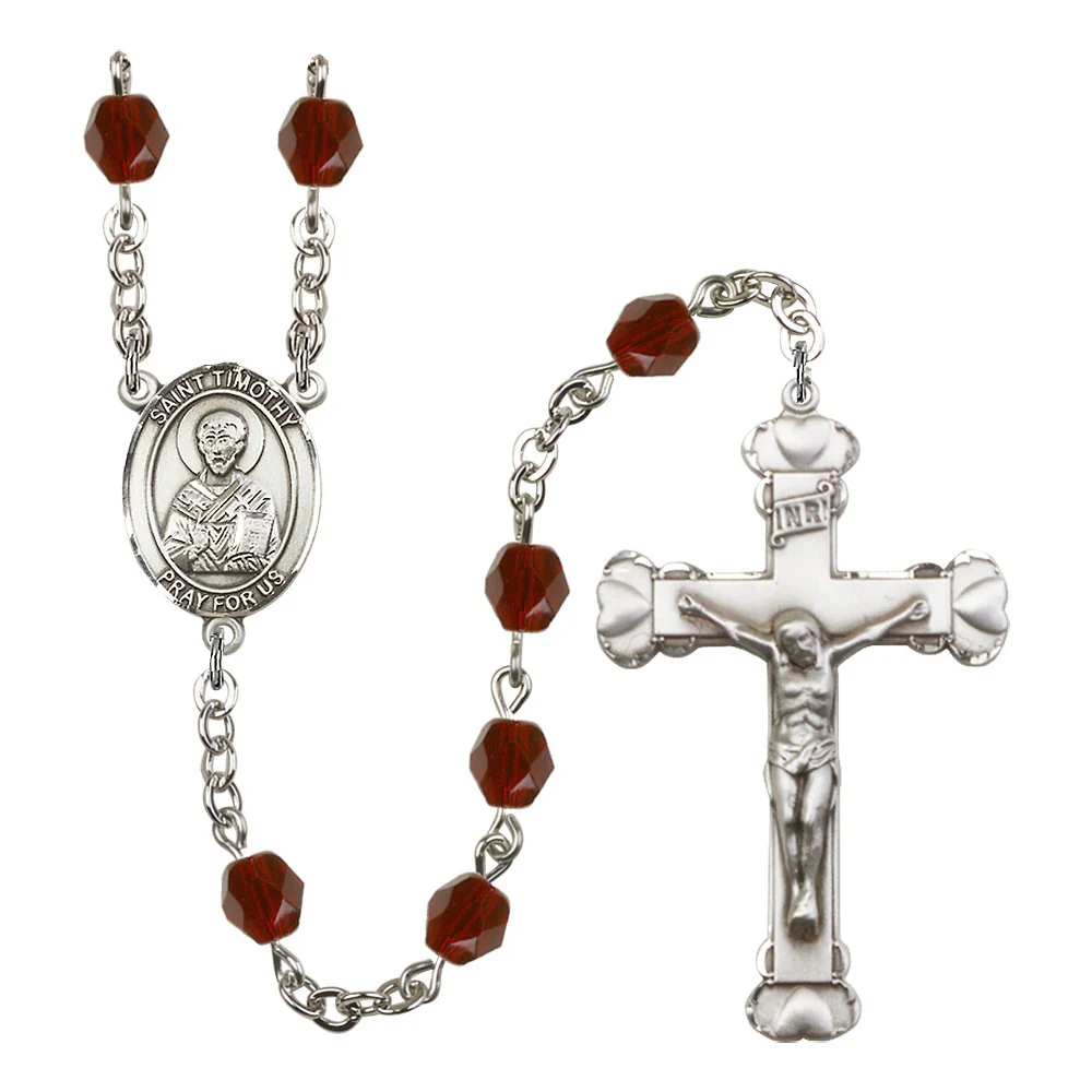 St. Timothy Red January Rosary 6mm