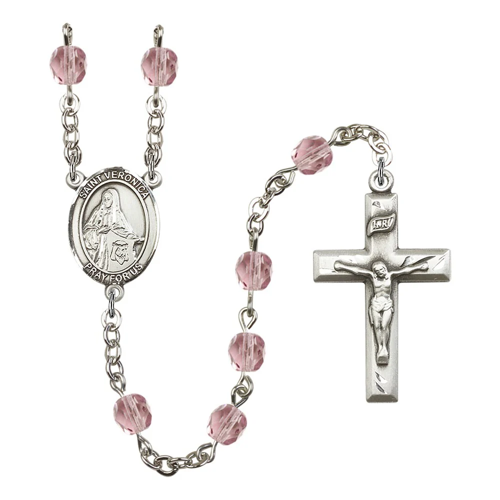 St. Veronica Light Purple June Rosary 6mm