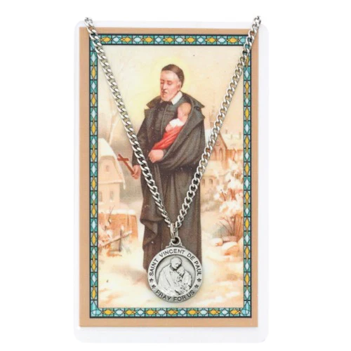 St. Vincent de Paul Necklace with Prayer Card